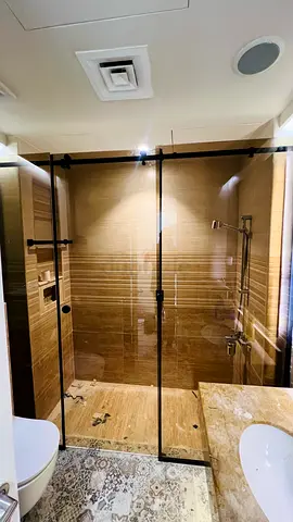 Brown glass shower