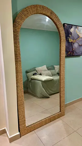 Stylish Full-Length Mirror with Woven Frame(wall mirror , homecentre)