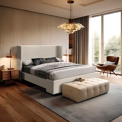 Stylish Modern Bed with Elegant Accents