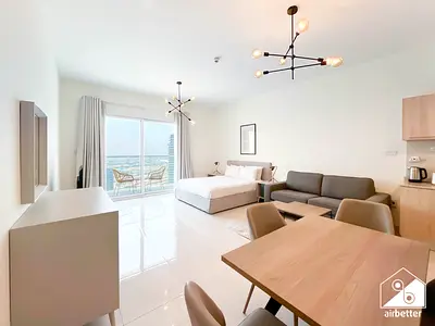 Business Bay Large Studio Balcony l All Bills Inc l Free WIFI - Parking - Cleaning l 0 Commission