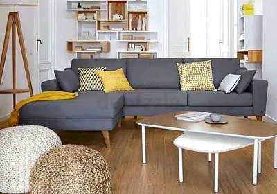 Beautiful Gray color 3 Seater L shape with cushions Sofa Available