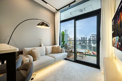 Near Metro | 1BR | Pool & Balcony with Canal Views