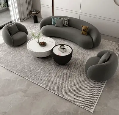 Elegant Modern Sofa Set with Accent Chairs and Coffee Table