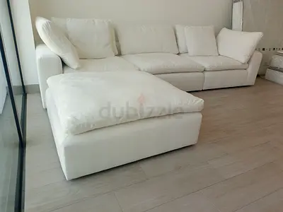 Marina home cloud feather 🪶 filled modular sofa with ottoman