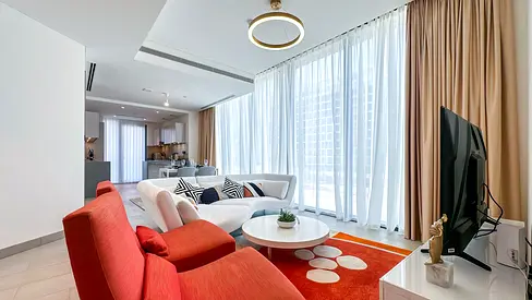 Spacious 2BR, Sobha Waves | Family-Friendly Stay