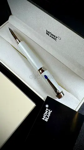 Pen Montblanc Bohème Blanche Filigree Wave Pattern White Lacquer Steel, Rollerball Pen. New,Original