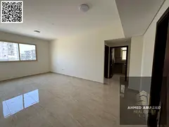 Two bedrooms and a living room, first occupancy in Al Jurf 3. Both bedrooms are master suites with a
