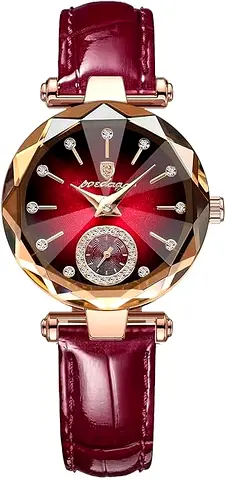 POEDAGAR Luxury Womens Watch – Diamond Dial Quartz Analog Wristwatch.