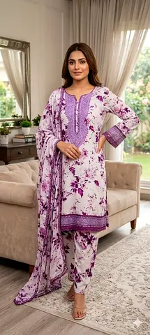 Elegant Purple Floral Outfit