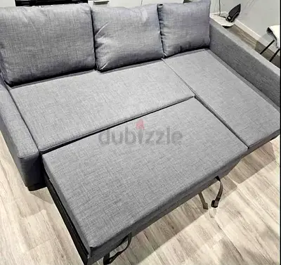 Comfortable L-Shaped Grey Sofa-bed