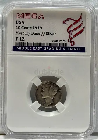 USA 10 cents silver coin 1939 60 AED