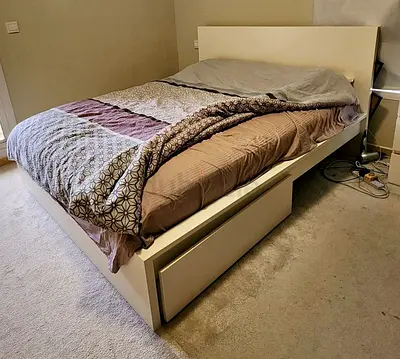 Ikea Queen size bed with mattress available in perfect condition