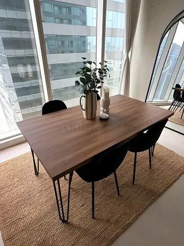 Wooden Dining Table with 4 Chairs