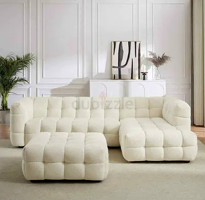 Modern Cream Sectional L- Shaped Brand New Sofa Set For Sale in Custom Size