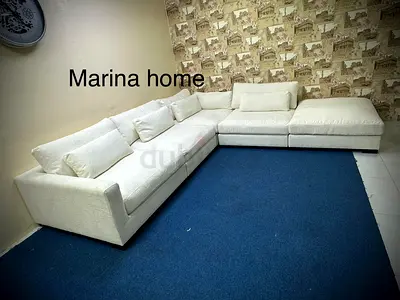 As good as new marina home white color sofa with footstool