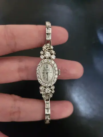 Bulova 1976 Diadem timepiece in 14K gold with natural diamonds