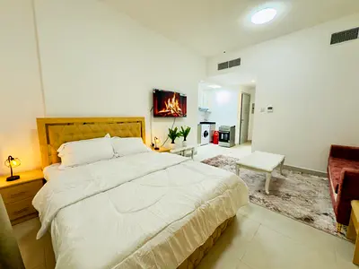 🌊 Ajman Corniche Studio 🌊 Brand New Furniture | Semi-Separate Kitchen | Near Safina R/A | All-Inclusive + Internet””