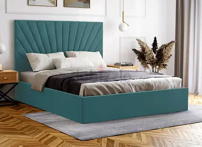 Brand new velvet fabric queen size bed with medical Mattress
