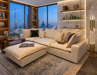 Modern 4 Piece Wing Sofa