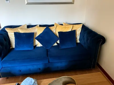 Marina Home Elegant Blue Chesterfield Sofa