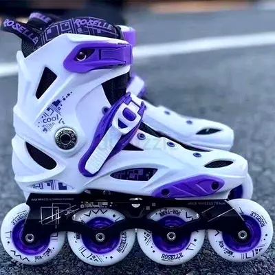Stylish Inline Roller Skates in Purple and White