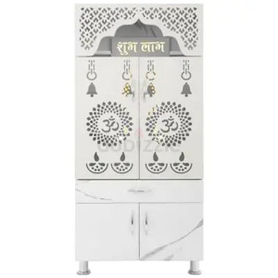 Elegant Decorative MDF Temple (Mandir) with Religious Motifs