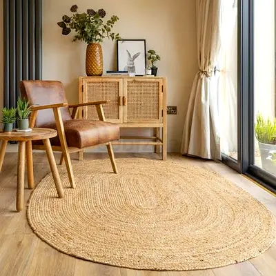 VERY LARGE Natural Woven Round Area Rug AT 500 FREE DELIVERY