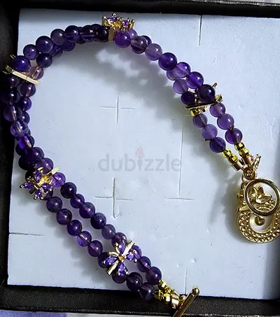 Natural stone Amethyst bracelet size 16