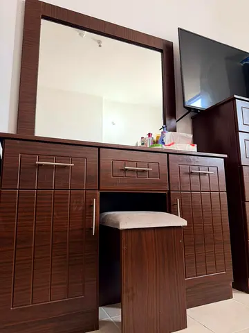 Stylish Wooden Dresser with Mirror