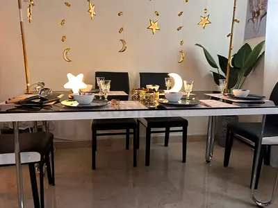 Elegant Dining Table Set with Decorative Touches