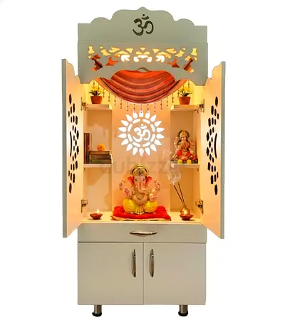 Elegant MDF Pooja Mandir (Temple) with Decorative Features