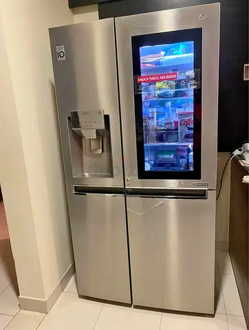 LG Instaview Side by side fridge with freezer