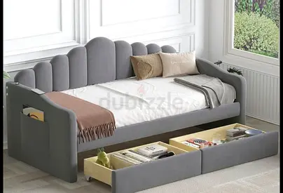 Stylish Grey Daybed with Underbed Storage