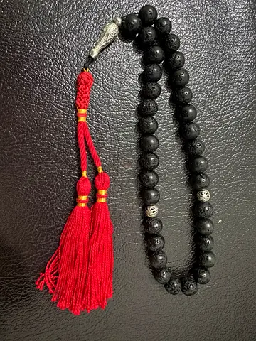 سبحة حجر بركاني اصلي