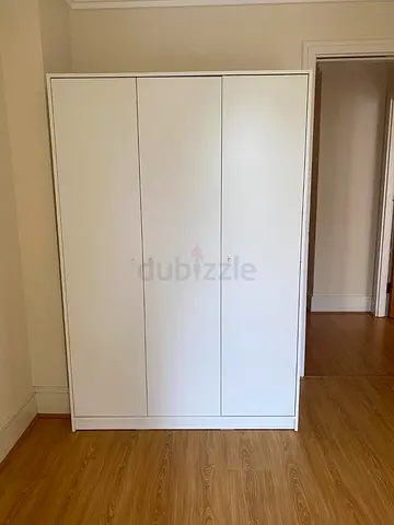 White Three-Door Wardrobe