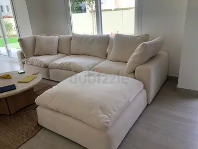 Top quality marina home feather 🪶 filled modular sofa with ottoman