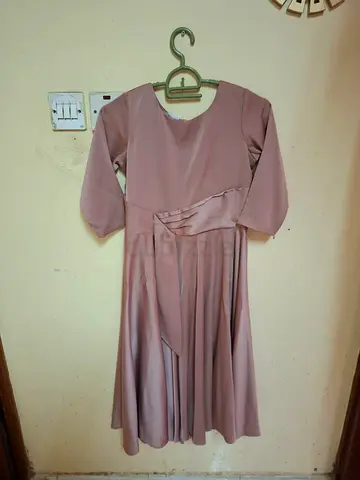 Stunning Mauve Pink Satin Flowy Dress