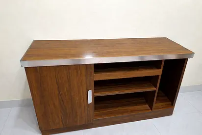 Modern Wooden table with Open Shelves