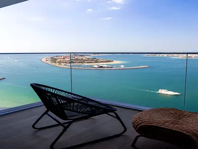 Beachfront brand new 2BD apartment with Palm View