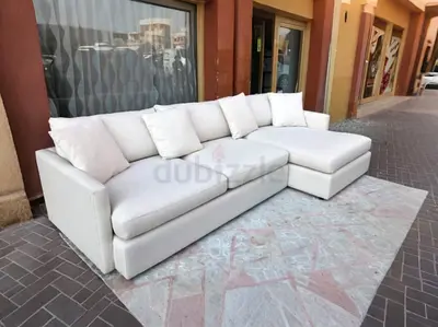 Crategbarrel L shape sofa Beige