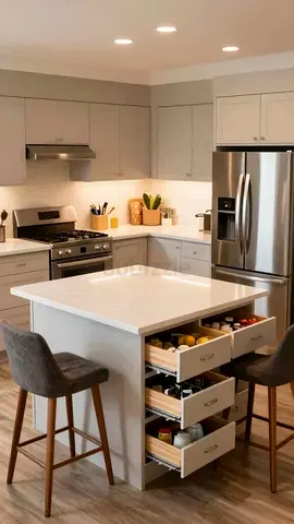 Modern Kitchen Island with Storage