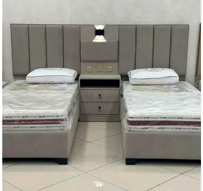 Light gray 90*200 single Bed set