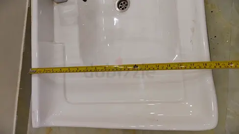 White Bathroom Sink with Measurement