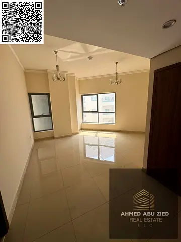 For rent: 2BR apartment with living room in Al Nuaimiya 1, second tenant, includes maid and laundry rooms, 4 bathrooms, free parking, 1 month free, ce