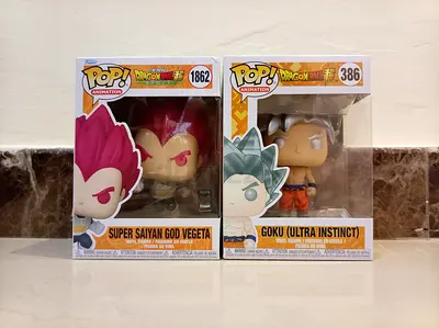 Goku (Ultra Instinct) and Super Saiyan $% Vegeta Funko Pop