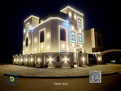 Corner villa for sale in Al-Amrah area, 7 rooms and a roof , registration fees , super deluxe finish