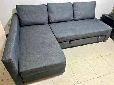 Stylish Grey L-Shaped Sofa bed with Storage
