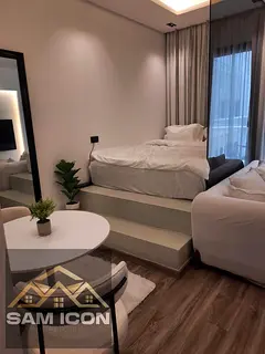 Furnished Studio | Kensington Manor JVC | Balcony with City &amp; Pool Views