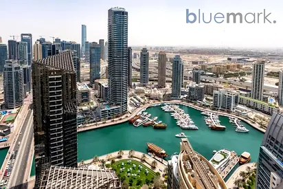 شقة مفروشة بغرفتي نوم | شمس 1 JBR | إطلالات على المارينا والمدينة