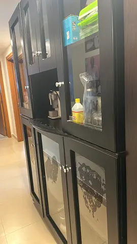 Massive solid oak wood show cabinet for sale